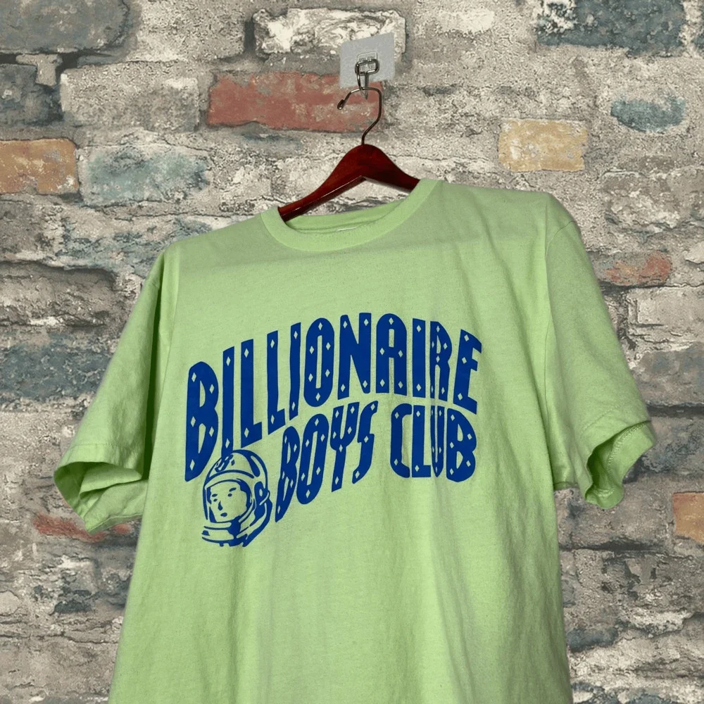 Neon Green Billionaire Boys Club Shirt Short Sleeve Blue Logo